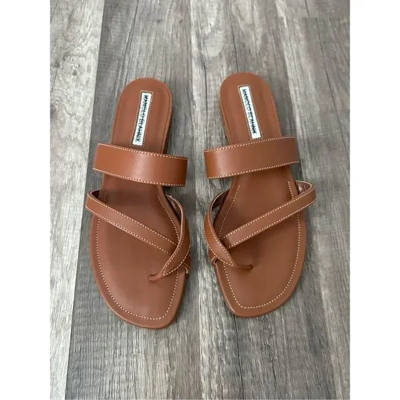 MANOLO BLAHNIK  Brown Leather Sandals - Picture 6 of 9